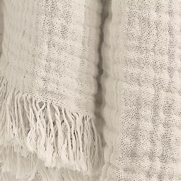 Plaid gaze de coton (160 cm) Gaïa Beige pampa 2