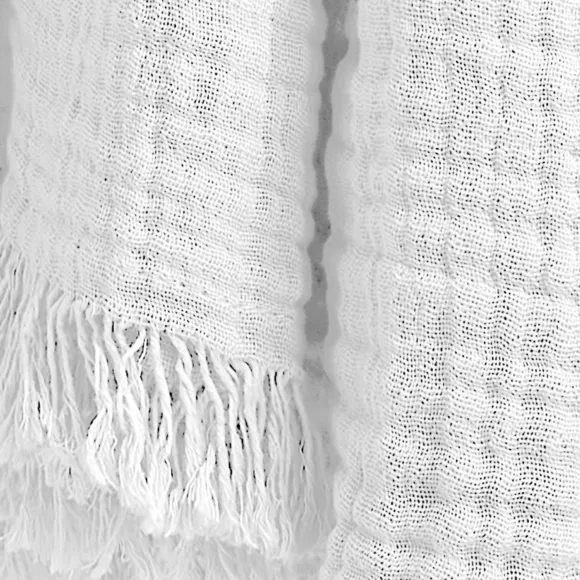 Plaid gaze de coton (220 cm) Gaïa Blanc chantilly 2