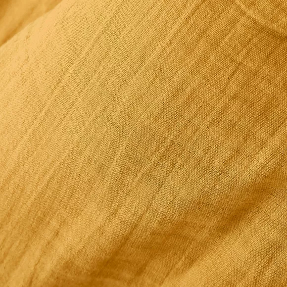 Nappe ronde gaze de coton (180 cm) Gaïa Jaune safran