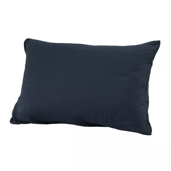 Taie d'oreiller rectangulaire gaze de coton (L80 cm) Gaïa Bleu nuit 3