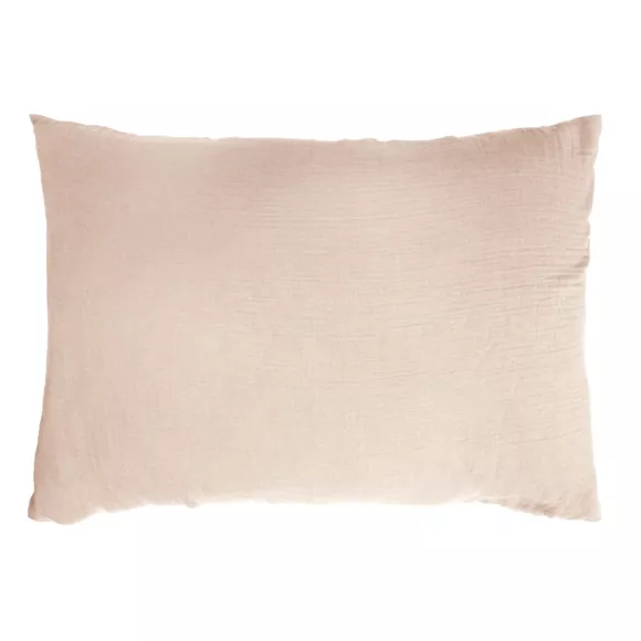 Funda para almohada rectangular en gasa de algodón (L70 cm) Gaïa Rosa palo 3