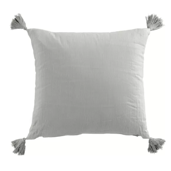 Coussin carré gaze de coton (40 cm) Gaïa Gris nuage 3