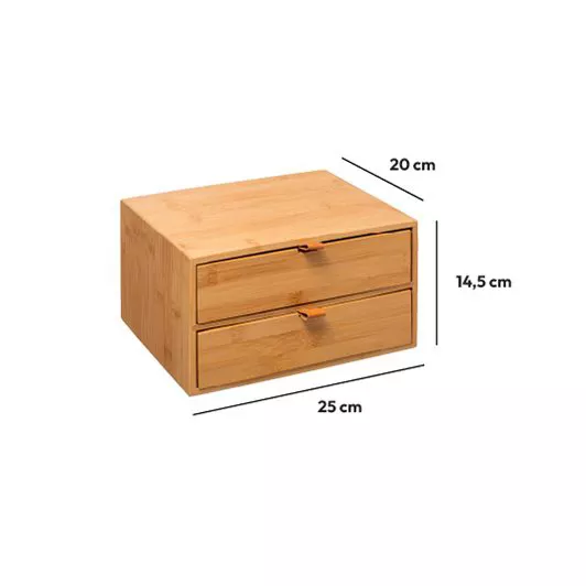 Organizer met 2 laden bamboe Sury Beige 4