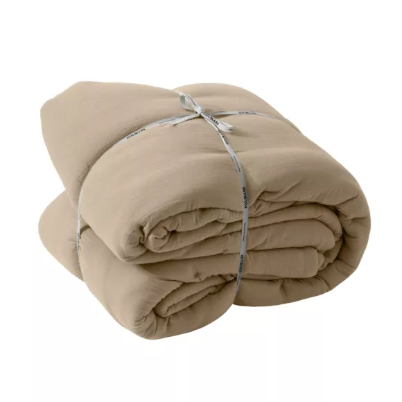 EM - Edredon 180 x 240 cm Gaze de coton unie GAìA Ficelle