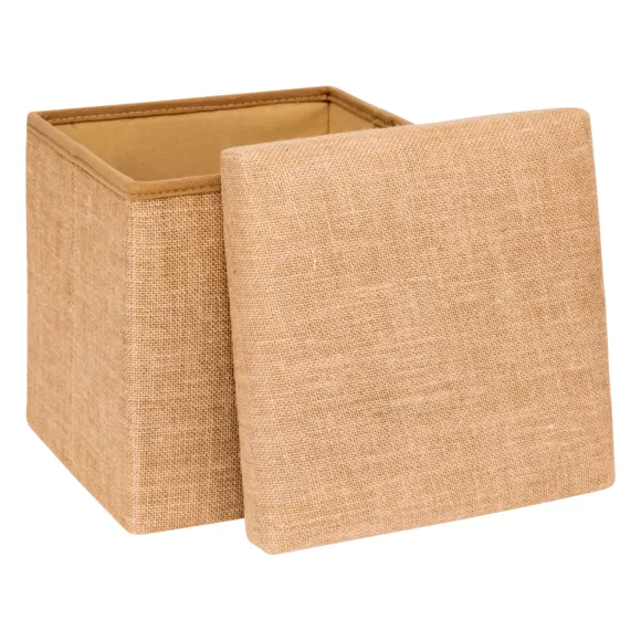 POUF 31X31 TOILE JUTE L. 31 x P. 31 x H. 31 cm