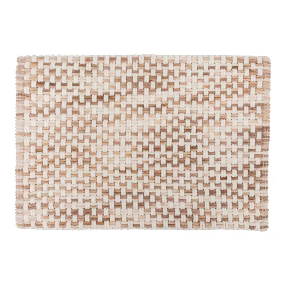 Tapis de bain coton (50 x 75 cm) Tresse Taupe