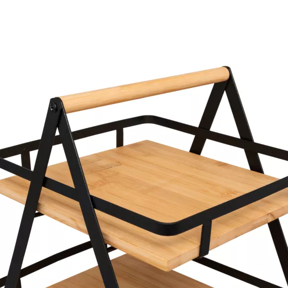 Houten keukenplank 2 niveaus handvat (H29 cm) Ordera Zwart