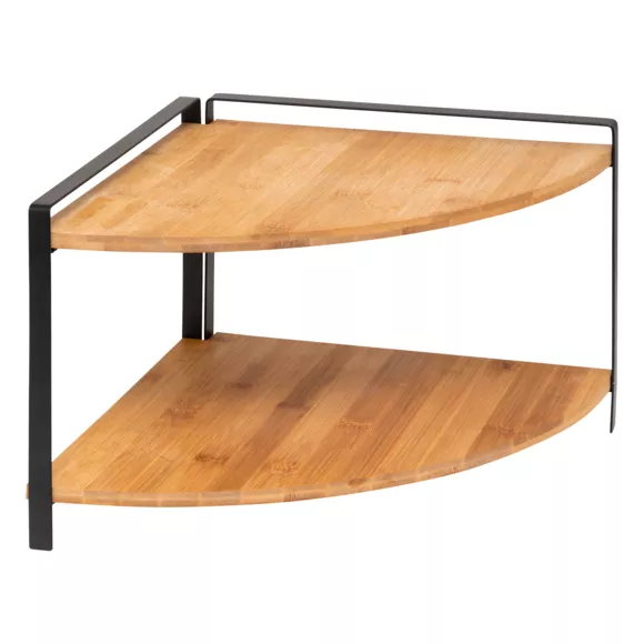Houten hoekplank 2 niveaus (H20,5 cm) Ordera Zwart