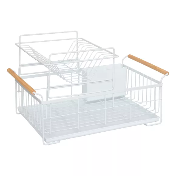 Egouttoir de cuisine en métal 2 niveaux (48 x 28 cm) Blackwood Blanc