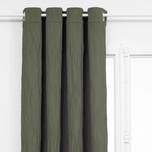 Rideau effet plissé (135 x 260 cm) Maely Vert kaki
