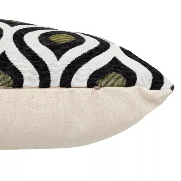 Cojín rectangular polyalgodón (35 x 58 cm) Twist Negro