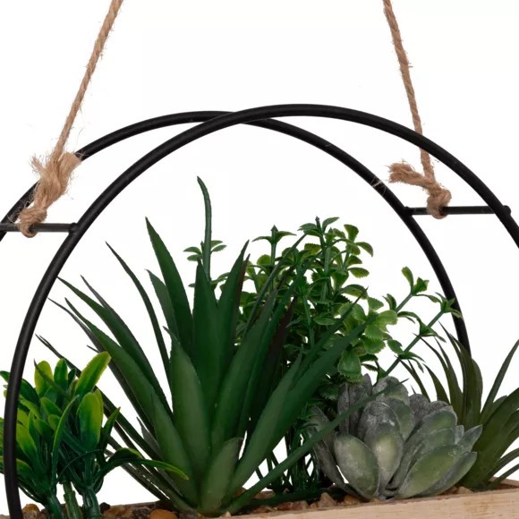 PLANTE SUSP RND BOIS KRIST D20 L. 20 x P. 6 x H. 20 cm
