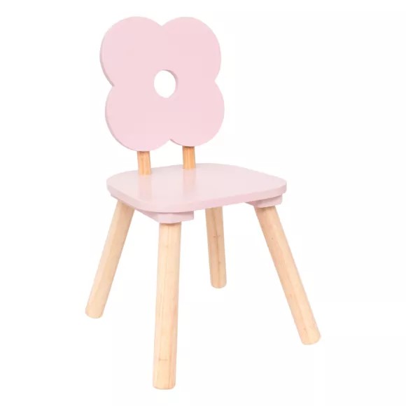 Houten kinderstoel (48 cm) Zoetheid Bloem Roze