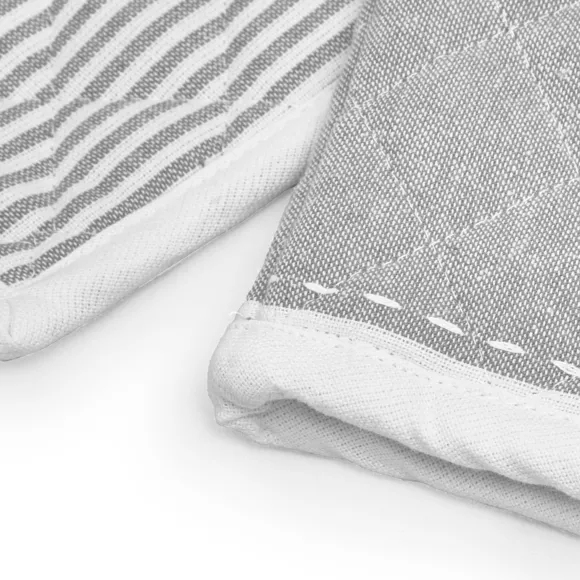 Gant et manique coton tissé Iliade Blanc