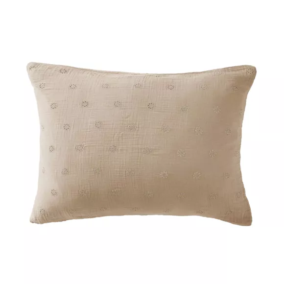 Funda de almohada rectangular de gasa de algodón (50 x 70 cm) Gaïa Boho Marrón cuerda