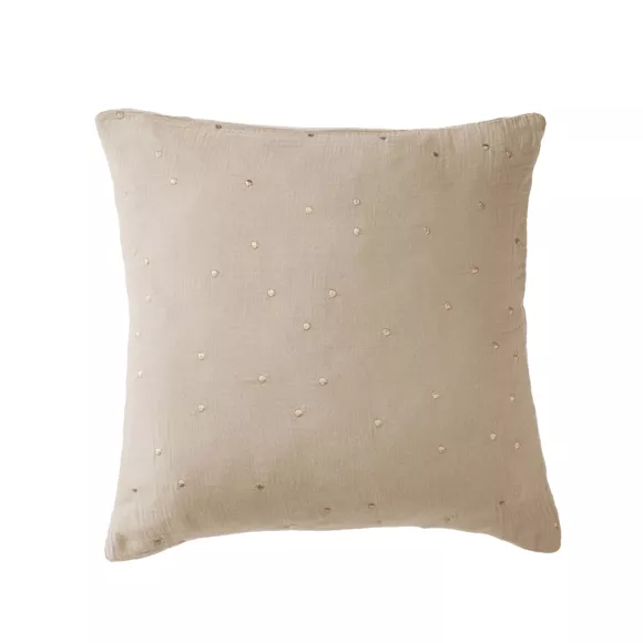 Funda de almohada cuadrada gasa de algodón (60 x 60 cm) Gaïa Chic Marrón cuerda