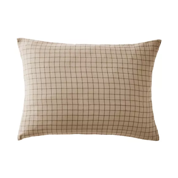 Funda de almohada rectangular de gasa de algodón (50 x 70 cm) Gaïa Mix Marrón cuerda