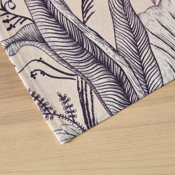 Mantel rectangular de algodón revestido (150 x 350 cm) Colibri Gris