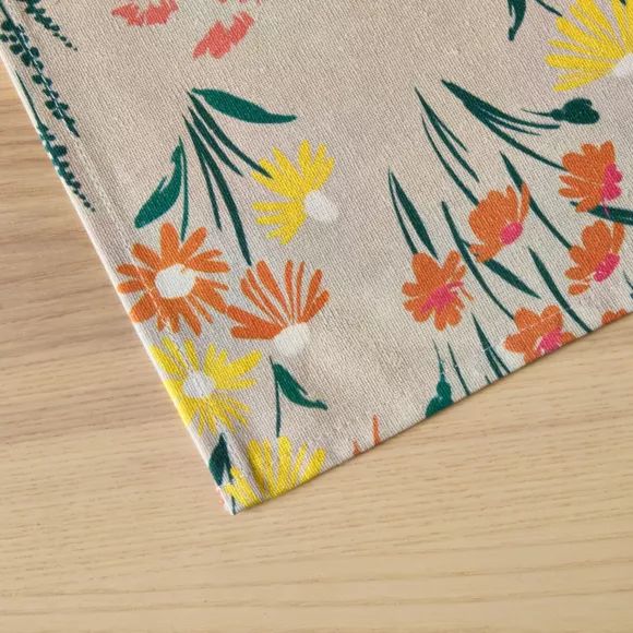 Rechthoekig gecoat katoenen tafelkleed (150 x 350 cm) Juliette Beige
