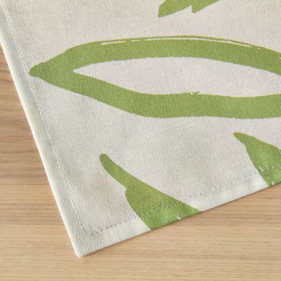 EM - Nappe en coton enduit 150 x 350 cm GALICE vert eucalyptus