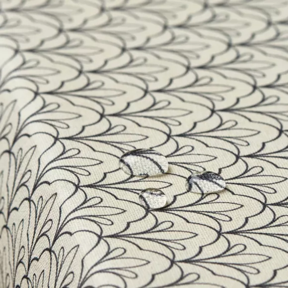 Tischdecke rechteckig Baumwolle beschichtet (150 x 250 cm) Clara Grau