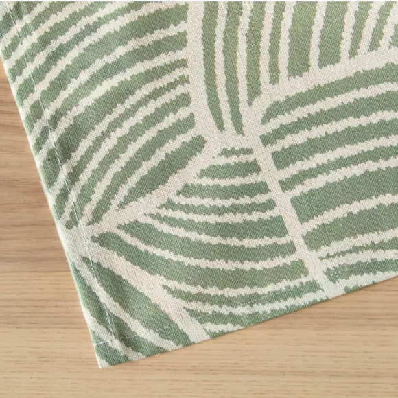 EM - Nappe en coton enduit 150 x 350 cm SARAH vert eucalyptus