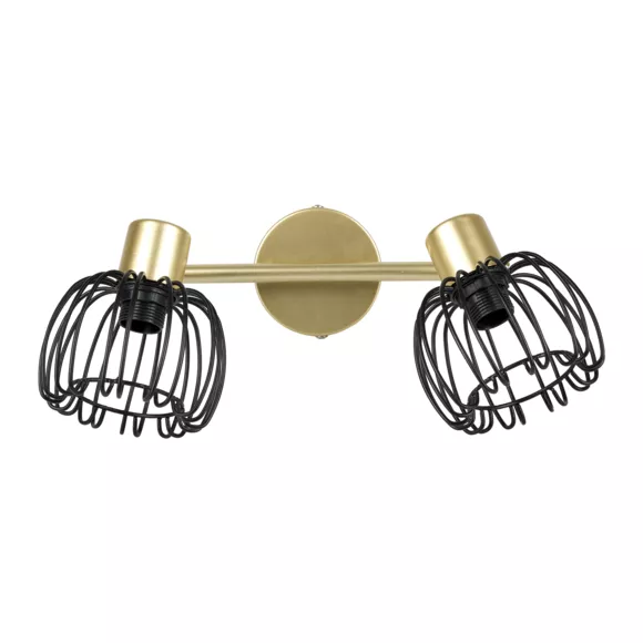 Applique murale 2 abat-jour orientables métal (13 x 17 cm) Loft Or