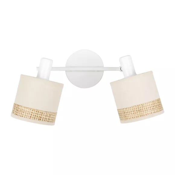 Deckenspot 2-flammig verstellbar Metall und Rattan (30 x 17 cm) Bohemia Beige