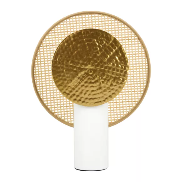 Lampe à poser métal et bambou (H32 cm) Olympe Beige