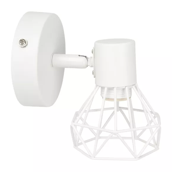 Draaibare metalen wandlamp (13 x 13,5 cm) Diamond Wit