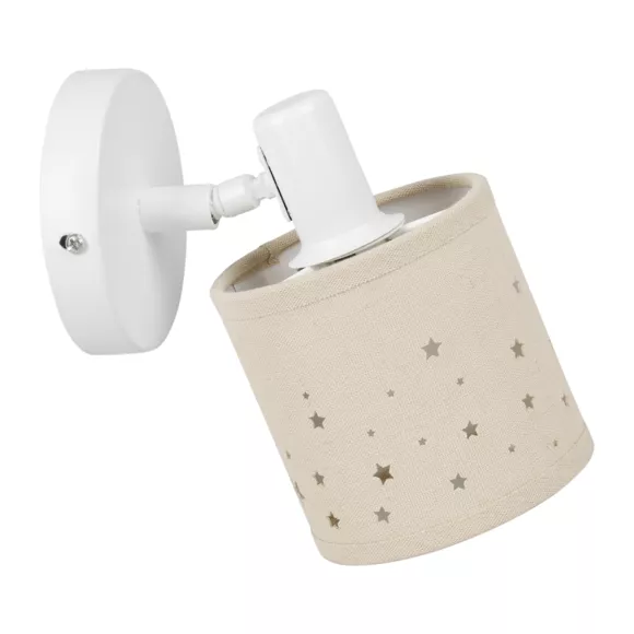 Applique murale orientable métal et lin (10 x 18 cm) Estrella Beige