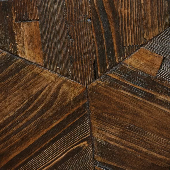 Ronde houten salontafel (D50 cm) Davao Zwart en bruin