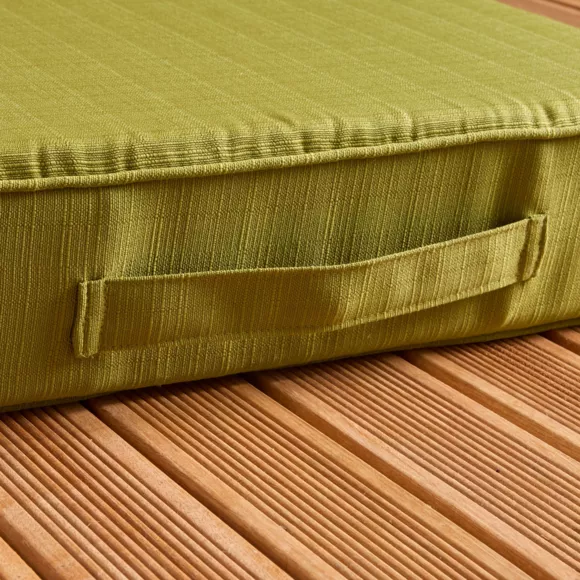 EM - Coussin de sol mousse dŽhoussable 45 x 45 x 10 cm Polyester uni SUNSET Vert olive