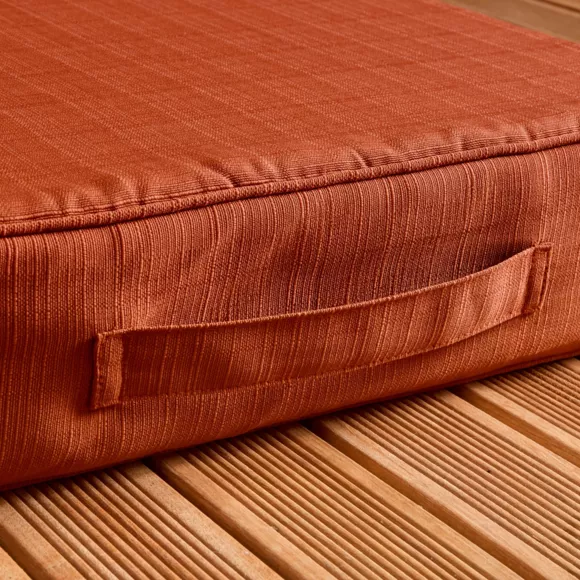 EM - Coussin de sol mousse dŽhoussable 45 x 45 x 10 cm Polyester uni SUNSET Terracotta