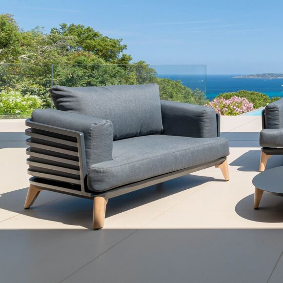 Fauteuil de jardin en aluminium Monte Carlo Gris anthracite