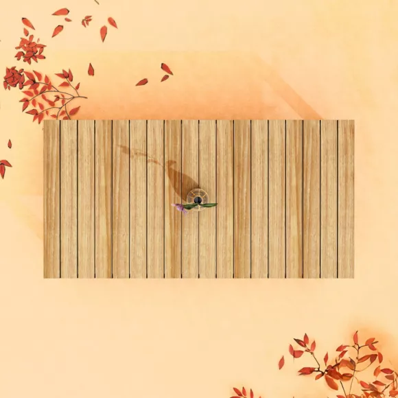 Table de jardin rectangulaire en bois d'acacia 8 places (215 x 110 cm) Bornéo Naturel