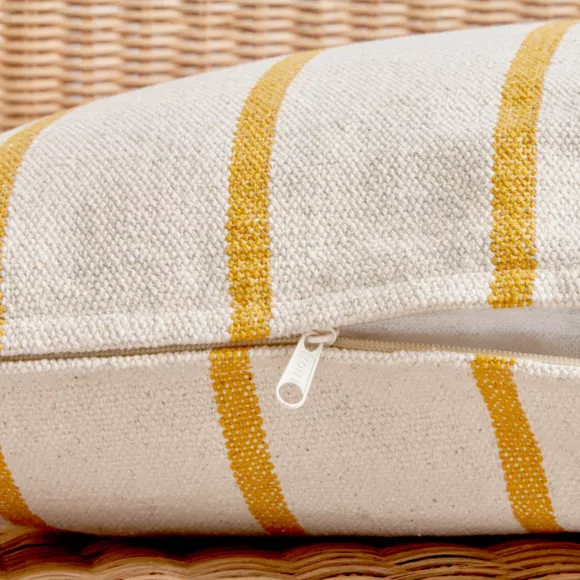 Coussin extérieur carré toile de coton (50 x 50 cm) Ocealys Jaune moutarde