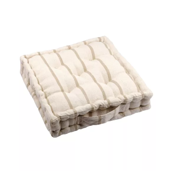 Cojín de suelo exterior de tela de algodón (45 x 45 cm) Ocealys Beige