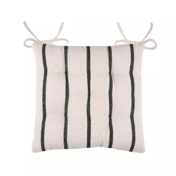 Coussin de chaise extérieur toile de coton (40 x 40 cm) Ocealys Noir