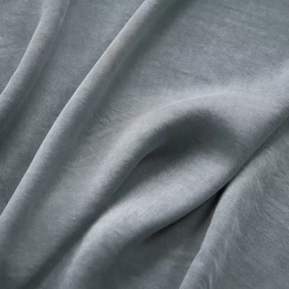Rideau lyocell Tencel™ ajustable (140 x max 270 cm) Olivia Bleu stone