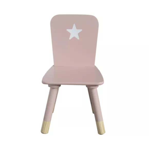 Silla infantil de madera (H50 cm) Stars Rosa