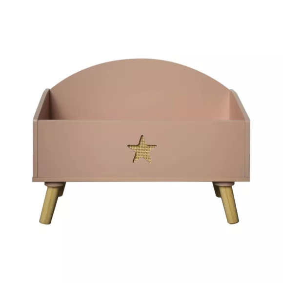 Coffre à jouet ouvert enfant bois (H44 cm) Stars Rose