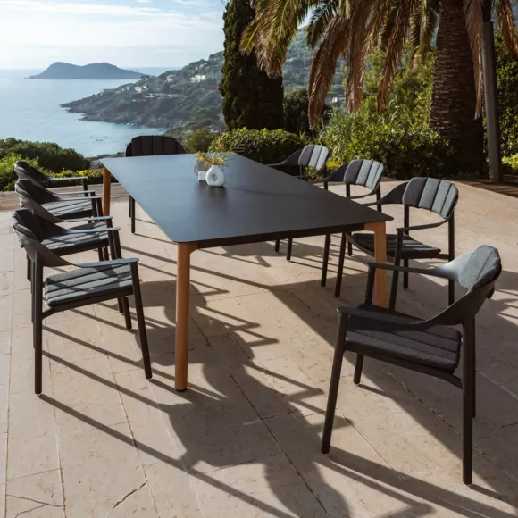 Lot de 2 fauteuils de jardin aluminium Monte Carlo Gris anthracite