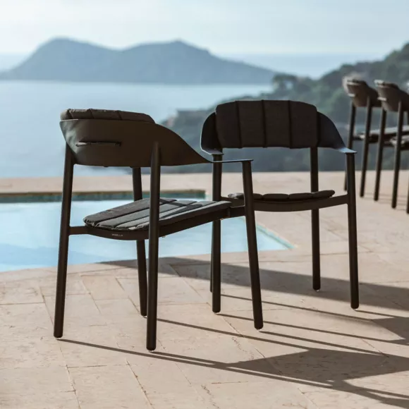 Lot de 2 fauteuils de jardin aluminium Monte Carlo Gris anthracite