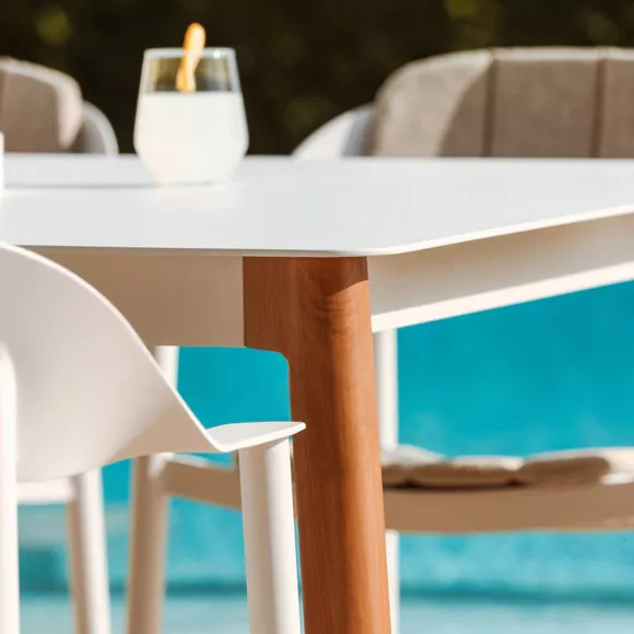 Table de jardin rectangulaire en aluminium 10 places (240 x 120 cm) Monte Carlo Blanc
