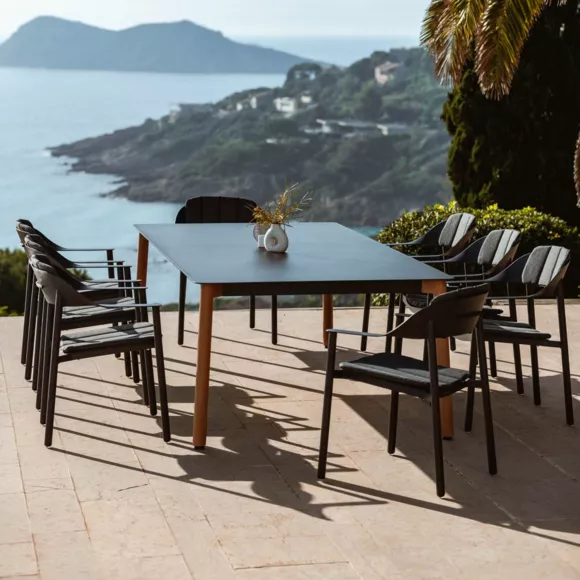 Rechthoekige tuintafel van aluminium 10 zitplaatsen 1-delig (240 x 120 cm) Monte Carlo Antracietgrijs