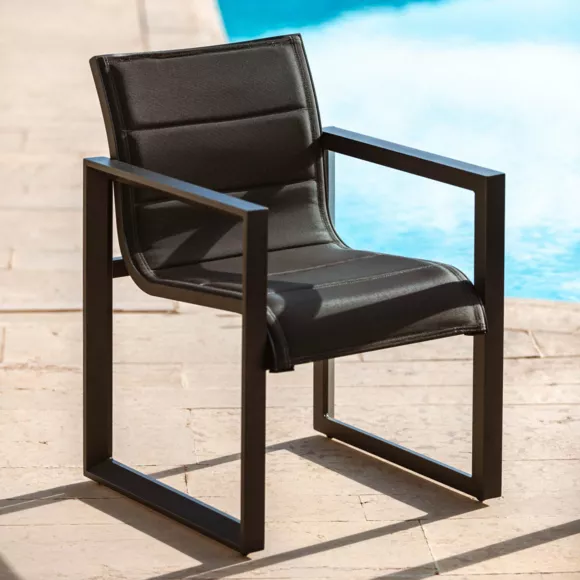 Set van 2 tuinstoelen van aluminium Elba Antracietgrijs