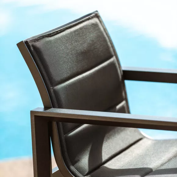 Lot de 2 fauteuils de jardin aluminium Elba Gris anthracite