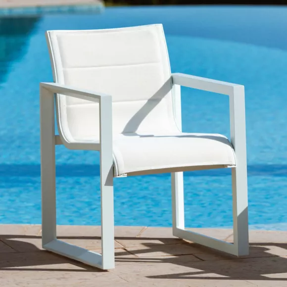 Lot de 2 fauteuils de jardin en aluminium Elba Blanc 