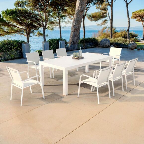 Tuintafel 8 personen  Aluminium Murano (210 x 100 cm) - Wit 3